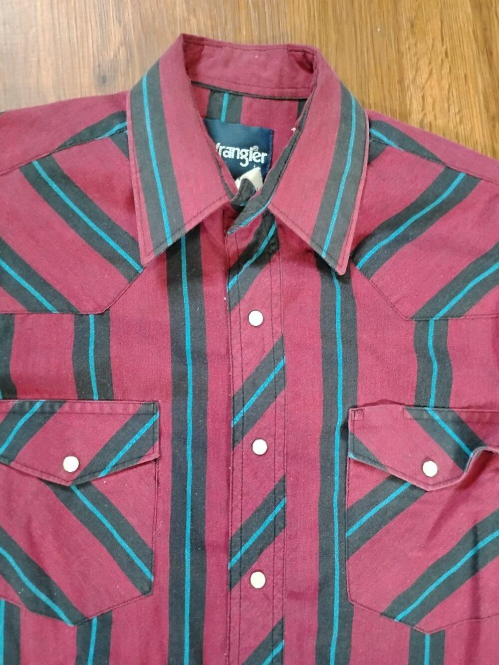 Vintage Wrangler Brushpopper Western Pearl Snap Shirt